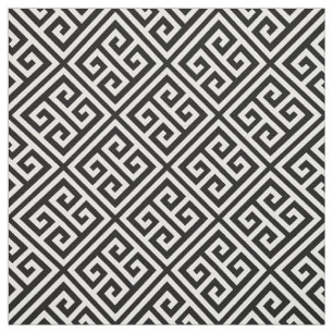Black and White Greek Key Fabric