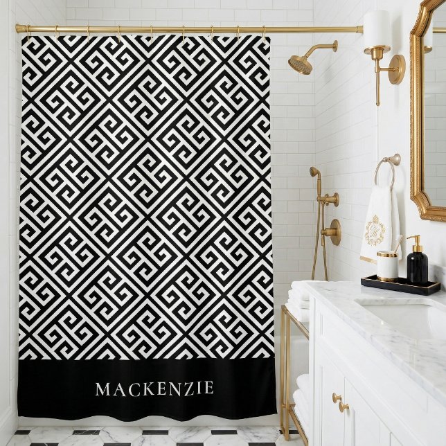 Black and White Greek Key Name Monogram (Creator Uploaded)