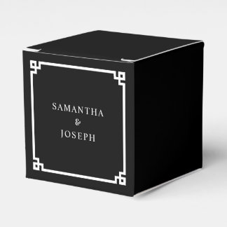Black and White Greek Key Wedding Favor Box