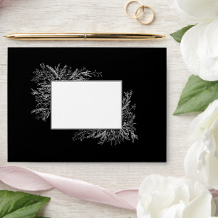 Black and White Greenery Wedding Mailing Envelope