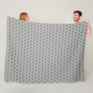 black and white grey geometric fine pattern fleece blanket