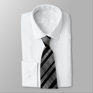 black and white, grey, silver tie
