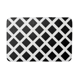 Black And White Grid Optical Illusion Pattern Bath Mat