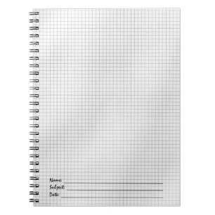Black and White Grid Pattern on Paper Notebook