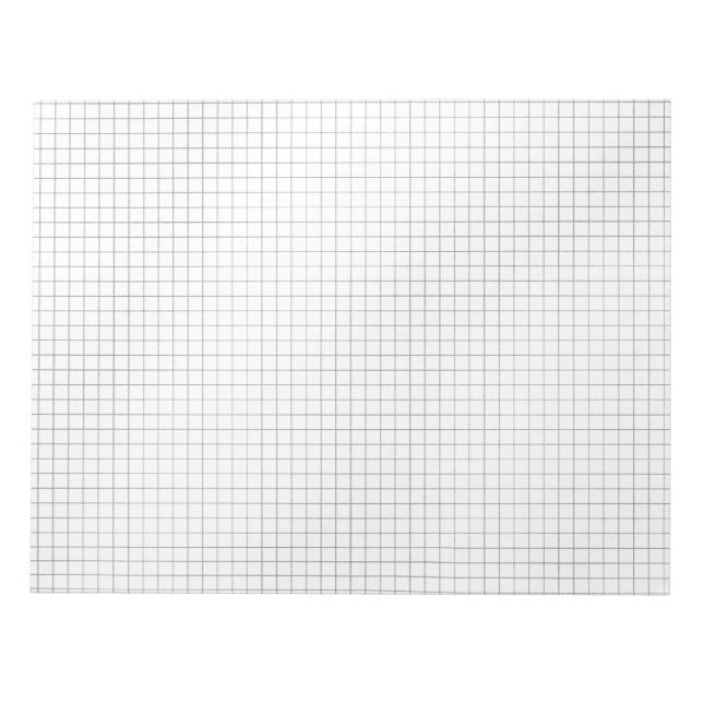 Black and White Grid Pattern on Paper Notepad (Front)