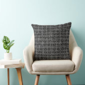 Black and white grid pattern throw pillow (Chair)