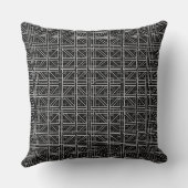 Black and white grid pattern throw pillow (Back)