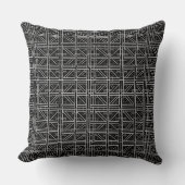 Black and white grid pattern throw pillow (Front)