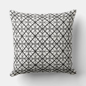 Black and white grid pattern throw pillow (Back)