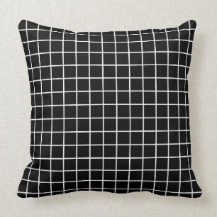 Black And White Grid Throw Pillow