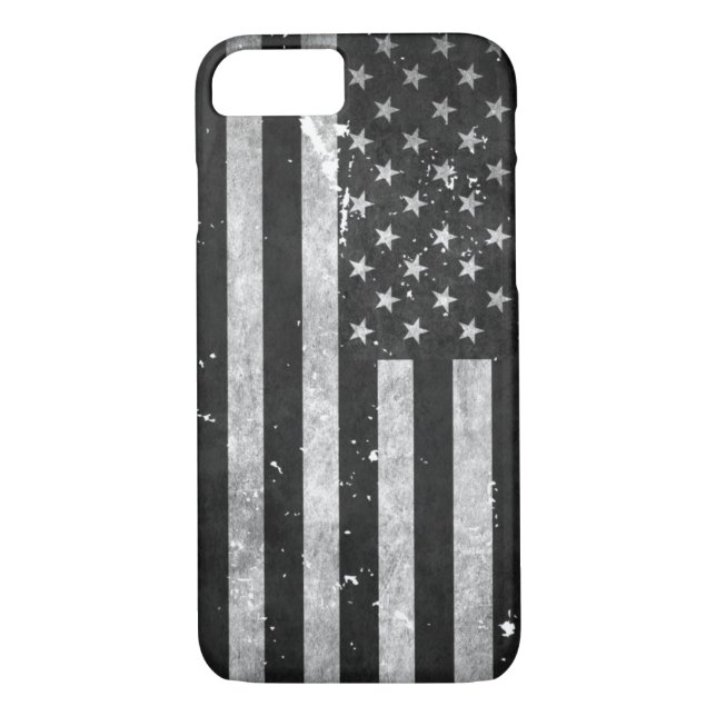 Black and White Grunge American Flag Case-Mate iPhone Case (Back)
