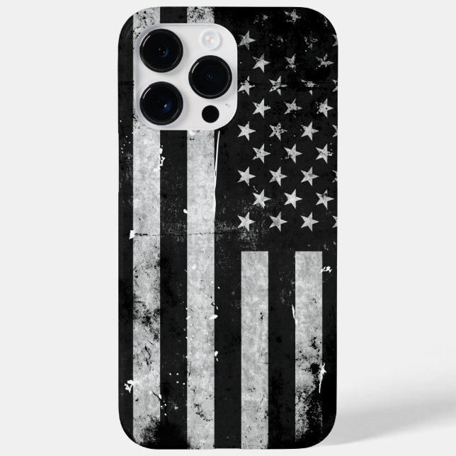 Black and White Grunge American Flag Case-Mate iPhone Case (Back)
