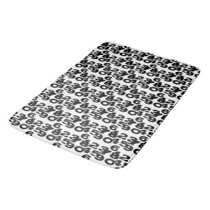Black and White Grunge Distressed : 0 to 9 Bath Mat