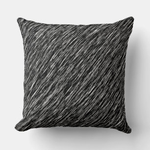 Black and White Grunge Pattern Throw Pillow