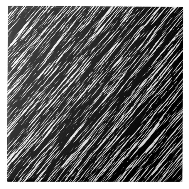 Black and White Grunge Pattern Tile (Front)
