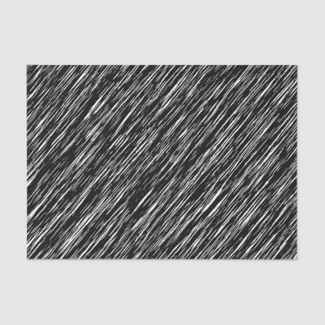 Black and White Grunge Pattern Tissue Paper (Front)