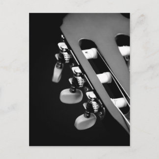 Black and White Guitar Head Postcard