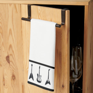 Black and White Guitars Towel