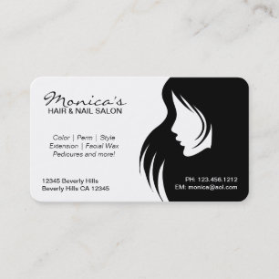 Black and White  Hair Salon with Appointment Date Card