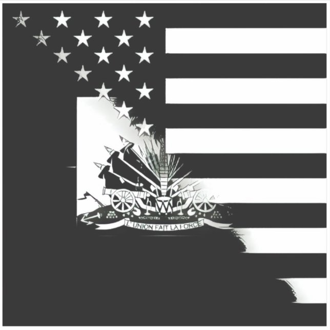 Black And White Haitian American Flag | Haiti USA (Front)