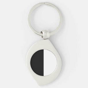Black And White Half and Half graphic Keychain