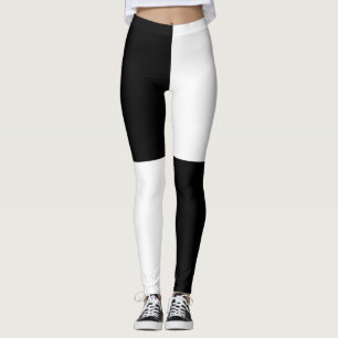 Black and White Half and Half Leggings