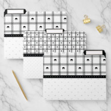 Black and White Half Circle Plaid Pattern