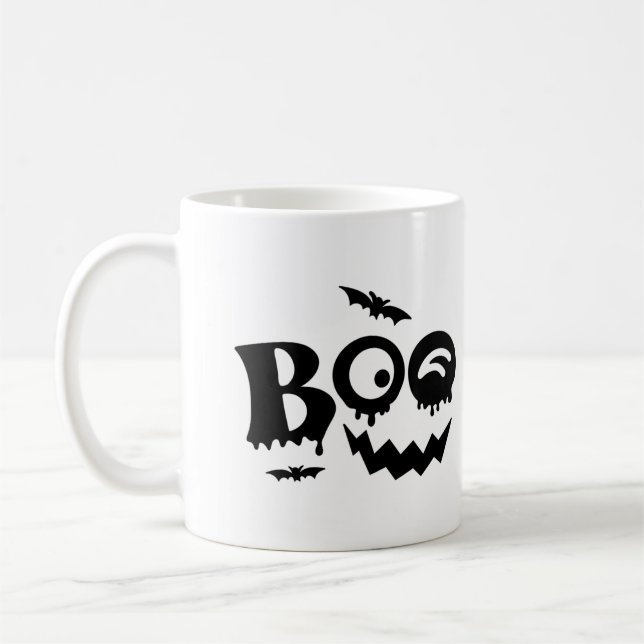 Black and White Halloween   Coffee Mug (Left)