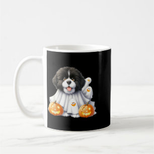 Black And White Halloween Dog Ghost Dog Costume Coffee Mug