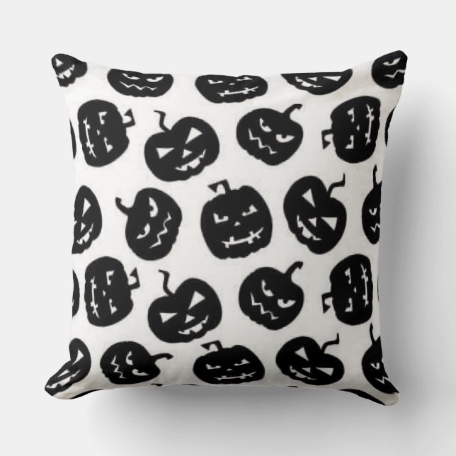 Black And White Halloween Elements  Throw Pillow (Front)