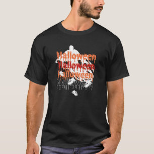 Black and White Halloween Ghost  T-Shirt