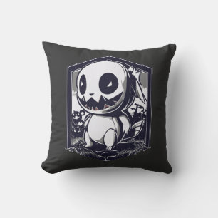 Black and White Halloween Pokémon Throw Pillow