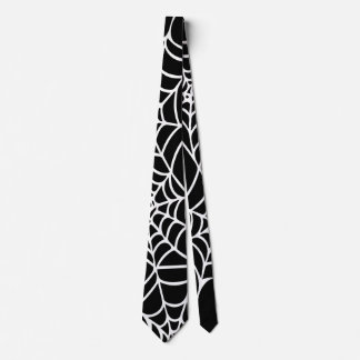 Black and white Halloween Spider Web Goth Tie