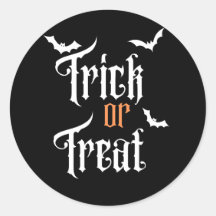 Black and White Halloween Trick or Treat Sticker