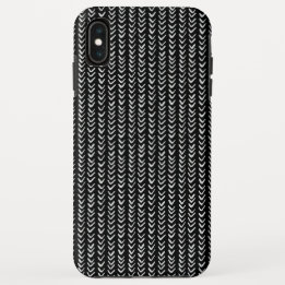 Black and White Hand Drawn Herringbone iPhone XS Max Case