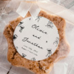 Black and White Hand Drawn Quirky Wedding Classic Round Sticker<br><div class="desc">Personalized Black and White Hand Drawn Quirky Wedding Classic Round Sticker adds charm to your special day. These wedding stickers are perfect for sealing envelopes, decorating favours, or adding a custom touch to your décor. With a timeless wedding sticker design, they make elegant wedding stickers labels or unique wedding favour...</div>