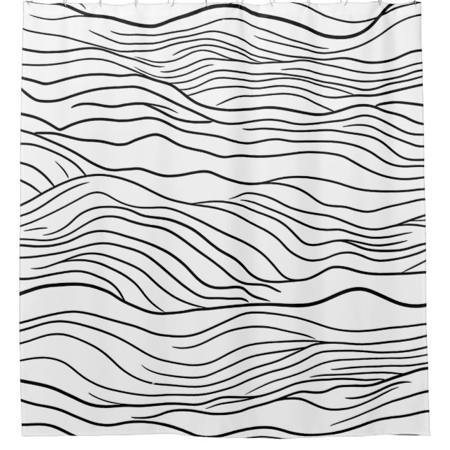 Black and White Hand-Drawn Wavy Line Pattern (Front)
