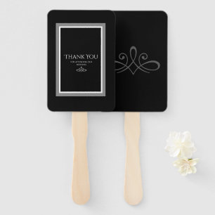 Black and white hand fan