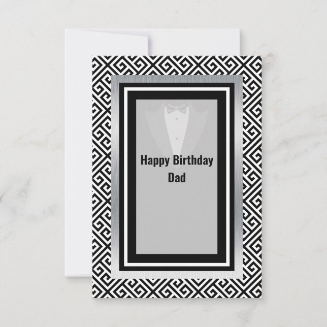 Black and white happy birthday day dad thank you c (Front)
