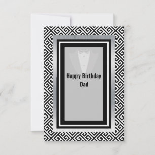 Black and white happy birthday day dad thank you c card