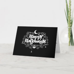 Black And White Happy Halloween Card