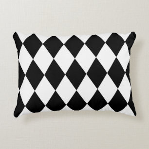 Black and White Harlequin Accent Pillow