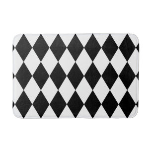Black and White Harlequin Bath Mat