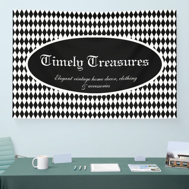 Black and White Harlequin Custom Banner (Tradeshow)