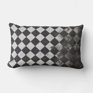 Black and white harlequin graphic lumbar pillow