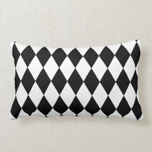 Black and White Harlequin Pattern Lumbar Pillow