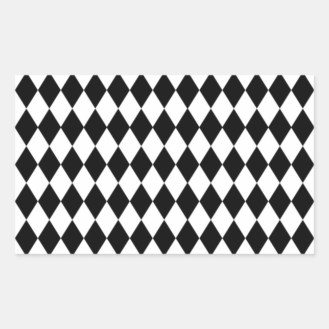 Black and White Harlequin Pattern Sticker (Front)