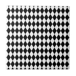 Black and White Harlequin Pattern Tile