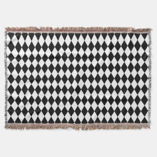 Black and White Harlequin Throw Blanket