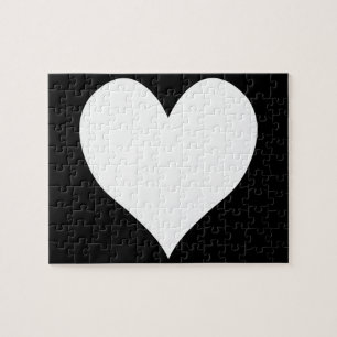 Black and White Heart Jigsaw Puzzle